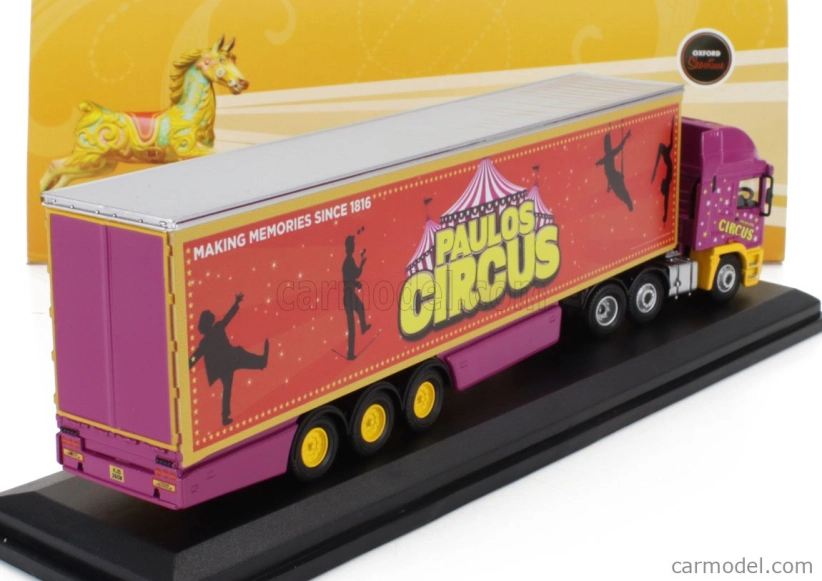 Oxford-models DAF Truck Paulos Circus 1985 1:76 Oranžová Fialová Žlutá