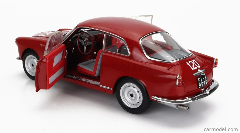 Kyosho Alfa romeo Giulietta Sv Sprint Veloce N 120 Mille Miglia 1956 G.becucci - P.cazzato 1:18 Red