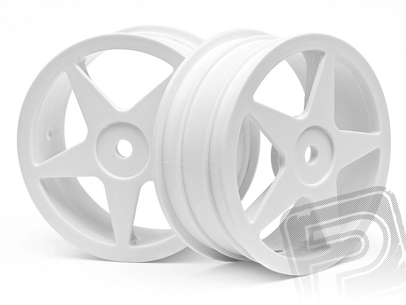 Disk kolesa, 5 paprskov, biely (60x26mm/2ks)