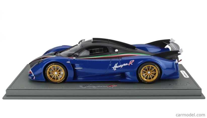 Bbr-models Pagani Huayra R 2021 - Con Vetrina - S vitrínou 1:18 Blu Francia - Modrá matná čierna