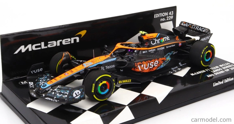 Minichamps Mclaren F1 Mcl36 Mercedes Team Mclaren N 4 Abu Dhabi Gp 2022 Lando Norris 1:43 Oranžová svetlo modrá