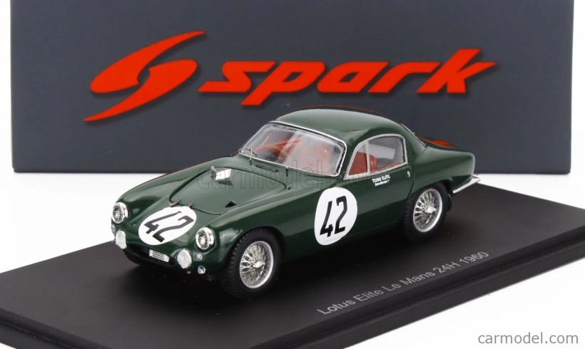 Iskrový model Lotus Elite Coventry Climax 1216cc S4 Team Lotus Engineerig N 42 24h Le Mans 1960 David Buxton - Bill Allen 1:43 Green