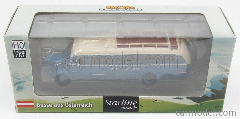 Brekina plast Saurer Bt4500 Autobus Wiener Lokalbahnen 1954 1:87 Světle Modrá Slonová Kost