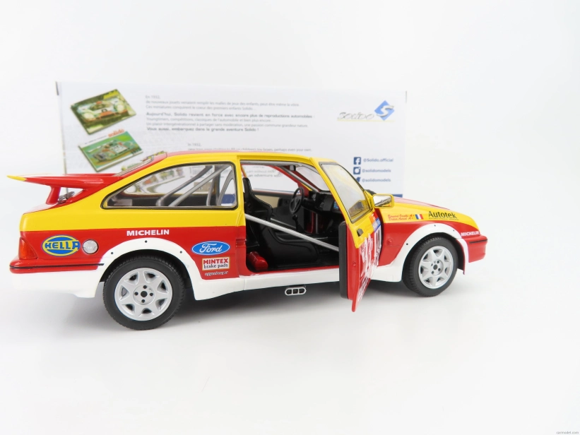 Solido Ford england Sierra Rs Cosworth N 11 Rally Tour De Corse 1987 D.auriol - B.occelli 1:18 Červená Žlutá