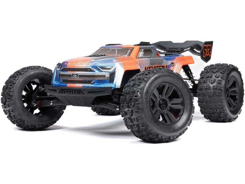 RC auto Arrma Kraton 6S V6 BLX 1:8 4WD RTR, modrá/oranžová