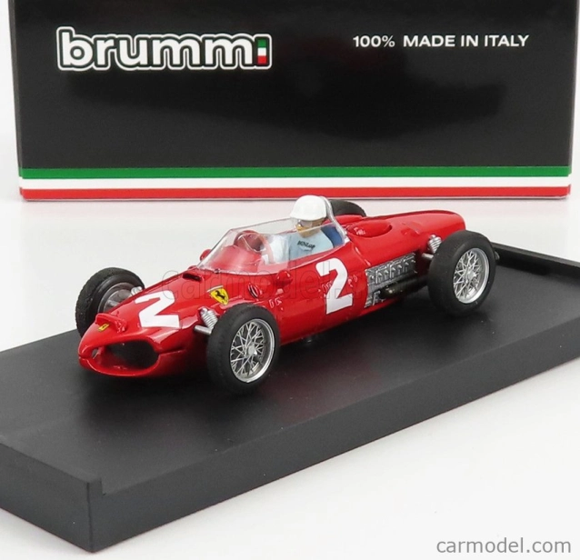 Brumm Ferrari F1 156 N 2 Italy Gp Phil Hill 1961 World Champion - With Driver Figure 1:43 Red