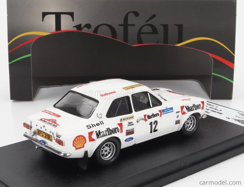 Trofeu Ford england Escort Mki (nočná verzia) N 12 4th Rally Artic 1974 Markku Alen - Ilkka Kivimaki 1:43 Biela