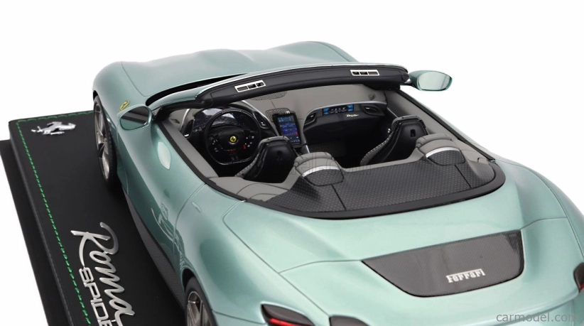Bbr-models Ferrari Roma Spider Open 2020 - Con Vetrina - With Showcase 1:18 Verde Tevere - Zelená Met