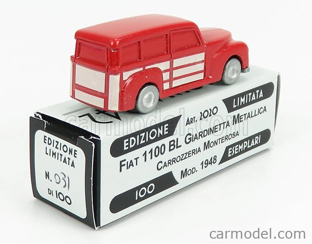 Officina-942 Fiat 1100 Bl Giardinetta Metallica Carrozzeria Monterosa 1958 1:76 Červená slonovina
