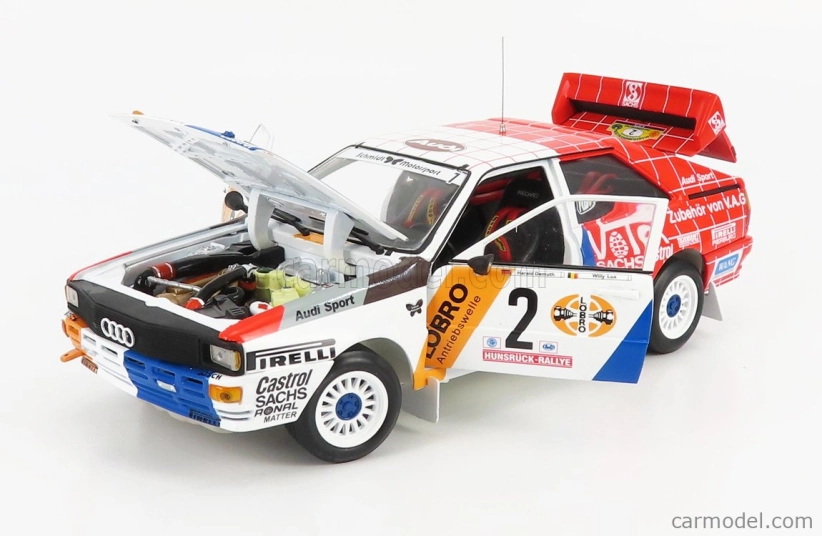 Sun-star Audi Quattro A1 N 2 Winner Rally International Avd/sth Hunsruck 1984 H.demuth - W.lux 1:18 Červená Bílá