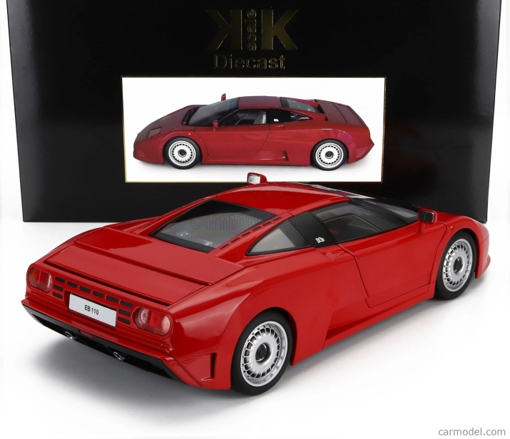 Bugatti Eb110 1991 v mierke 1:12 Červená
