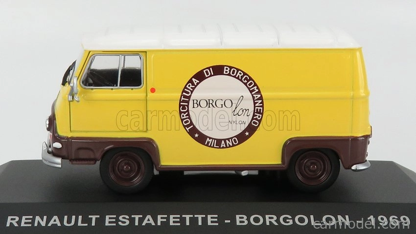 Edicola Renault Estafette Van Borgolon 1969 1:43 žltá hnedá biela