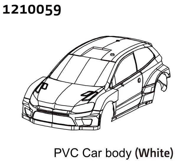 1210059 - PC Rally Body Shell - blue + Stickers