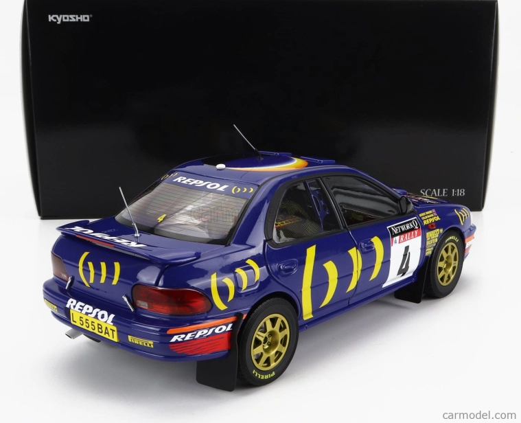 Kyosho Subaru Impreza 555 Repsol N 4 Winner Rally Rac Lombard 1994 C.mcrae - D.ringer 1:18 Modrá Žltá