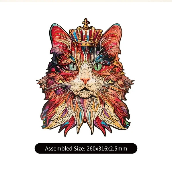 RoboTime Drevené puzzle Cat King