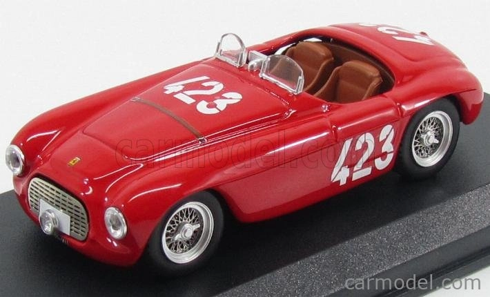 Umelecký model Ferrari 166mm Barchetta Spider Ch.0034 N 423 Winner Giro Di Sicilia 1952 Marzotto - Marini 1:43 Red