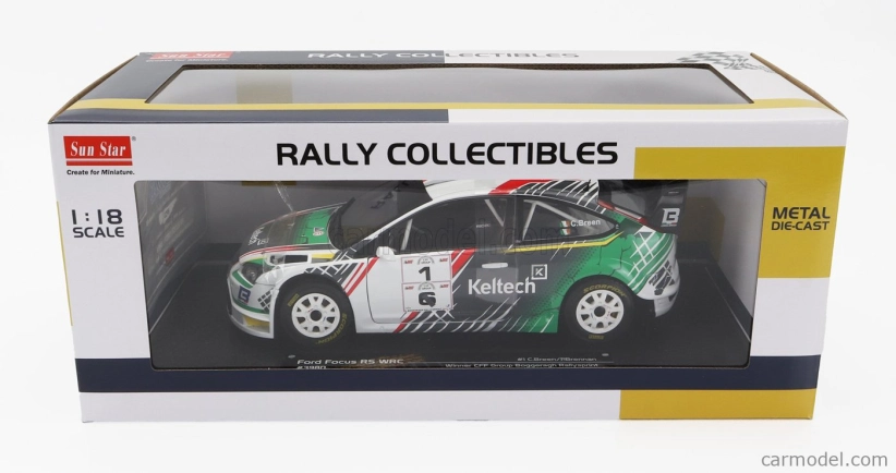 Sun-star Ford england Focus Rs Wrc Keltech N 1 Winner Rally Sprint Cff Group Boggeragh 2022 Craig Breen - Peter Brennan 1:18 Biela Zelená Sivá