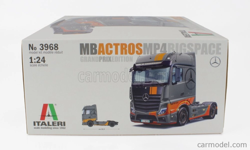 Italeri Mercedes benz Actros 1845 Mp4 Bigspace Tractor Truck Grand Prix Edition 2-assi 2020 1:24 /