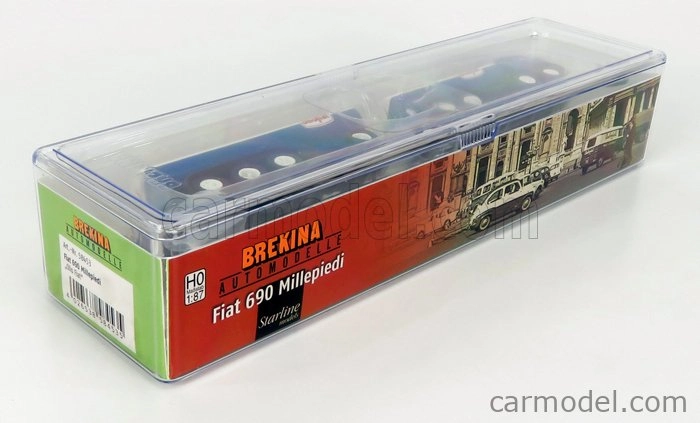 Brekina plast Fiat 690 Millepiedi Tanker Truck Olio Fiat 1960 1:87 Modrá Černá Bílá