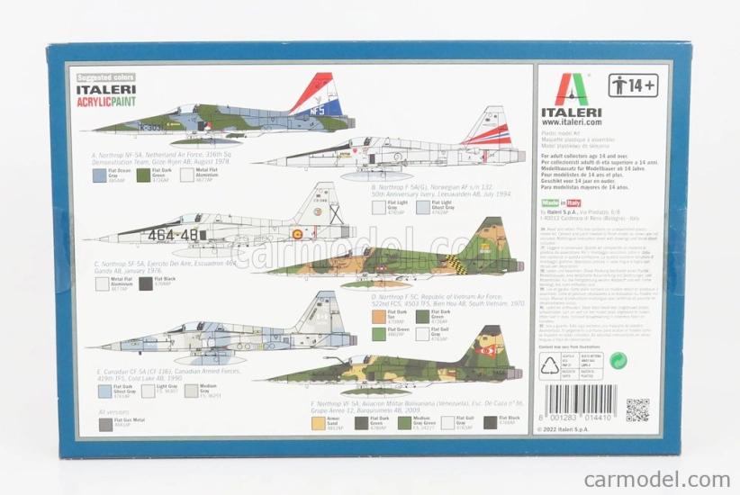 Italeri Northrop F-5a Freedom Fighter Airplane Military 1962 1:72 /