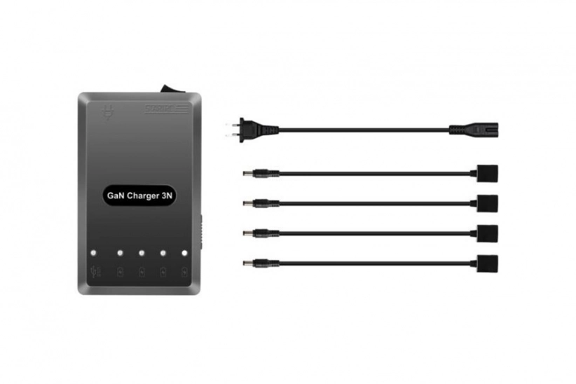 DJI MINI 3/4 – 6 v 1 GaN nabíjačka batérií s režimom 60 % úložiska