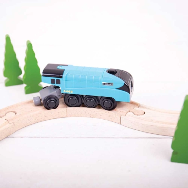 Bigjigs Rail Elektrická lokomotíva Mallard Blue