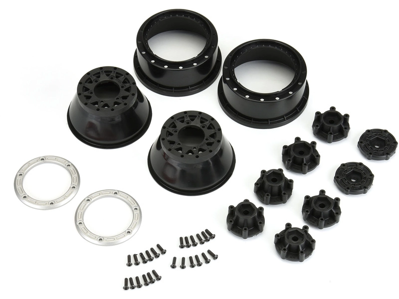 Pro-Line 2,2/3,0" Raid bead lock H12/H14 SC strieborná/čierna (2)