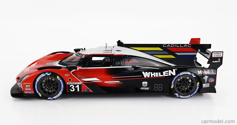 Truescale Cadillac V-lmdh 5.5l V8 Team Whelen Engineering Racing N 31 12h Sebring 2023 Jack Aitken - Pipo Derani - Alexander Sims 1:18 Červená Černá Bílá