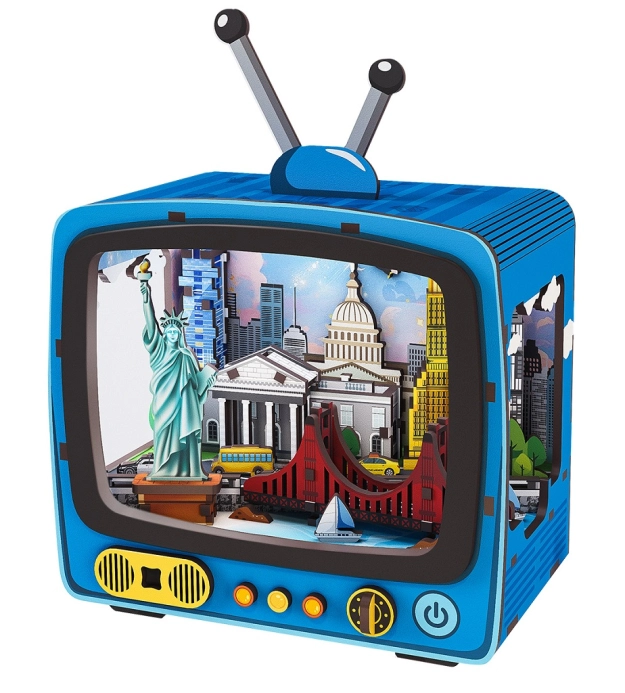 2Kids Toys 3D dřevěná skládačka Retro TV New York