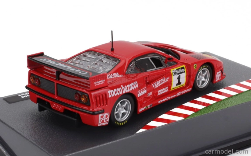 Edicola Ferrari F40 Lm 3.5l Turbo V8 N 1 Winner 6h Vallelunga Gold Cup 1996 Domenico Mimmo Schiattarella - Luciano Della Noce 1:43 Red