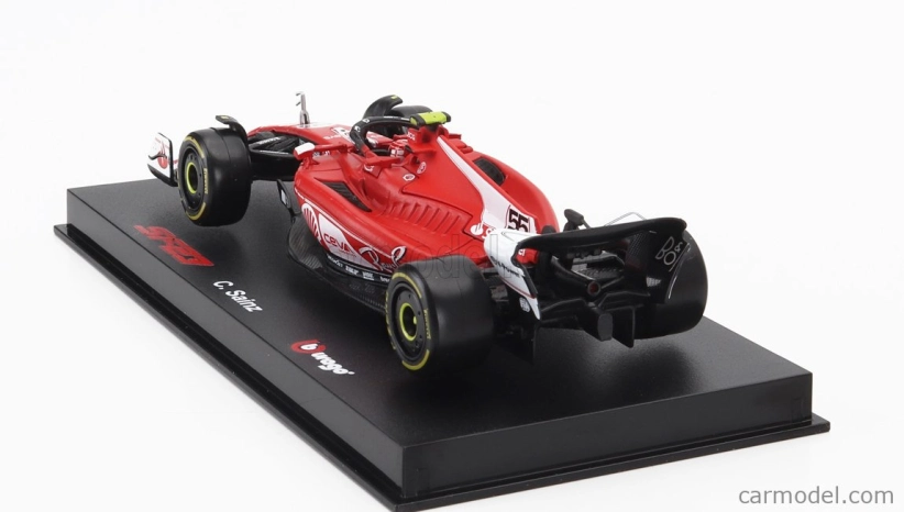 Bburago Ferrari F1 Sf-23 Team Scuderia Ferrari N 55 Las Vegas Usa Gp 2023 Carlos Sainz – With Pilot And Showcase 1:43 červená biela čierna