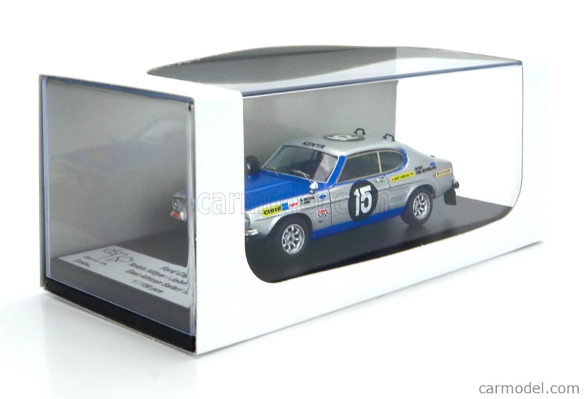 Trofeu Ford england Capri 2600 (nočná verzia) N 15 Rally East African Safari 1970 Robin C. Hillyar - John Aird (jock) 1:43 Grey Met Blue