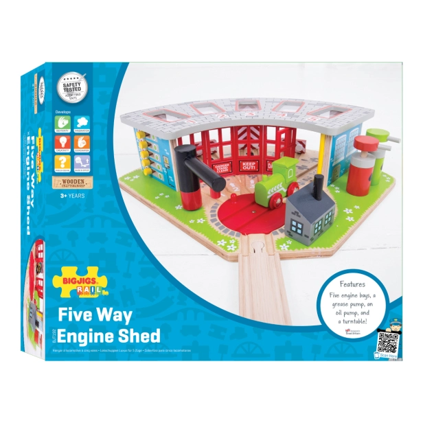 Bigjigs Rail Exkluzívne depo pre 5 vlakov - poškodený obal