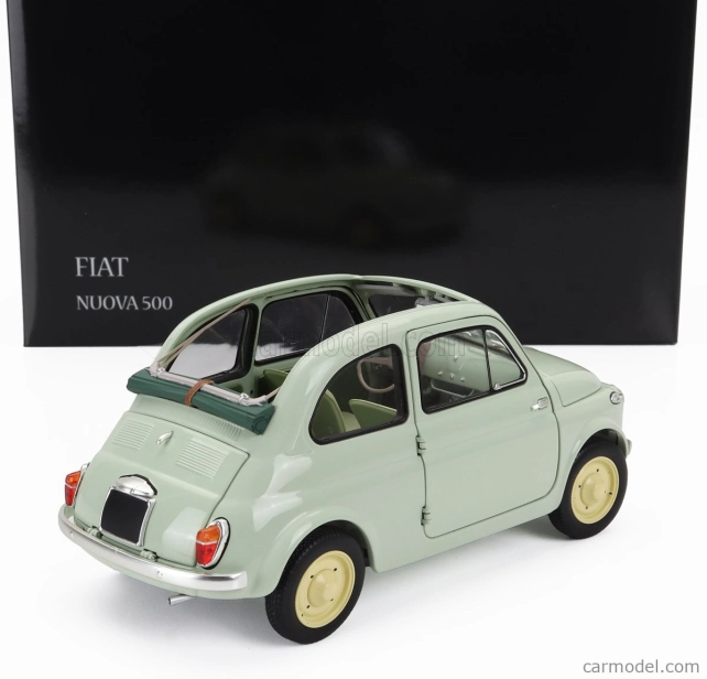 Kyosho Fiat 500 D Cabriolet Open 1960 1:18 Verde Chiaro - Světle Zelená