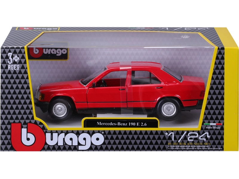 Bburago Mercedes benz 190e 1984 1:24 Red