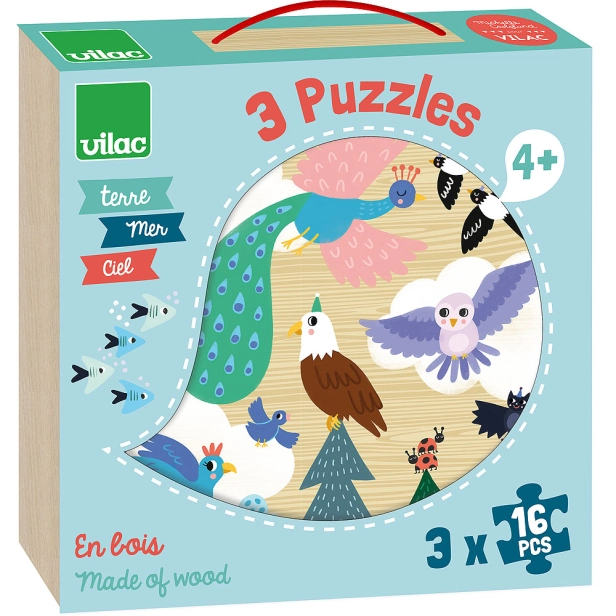 Vilac Drevené puzzle More Zem Vzduch