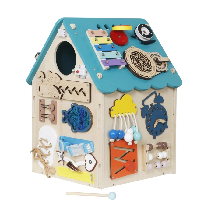 2Kids Toys Activity board Domeček tyrkysový - poškozený obal