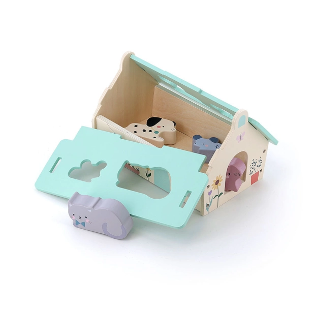 Vilac Dřevěná vkládačka Domeček pro zvířátka Sarah Betz