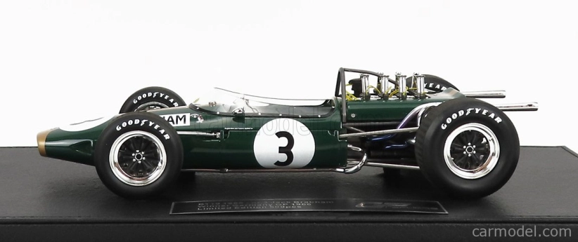 Gp-replika Brabham F1 Bt19 N 3 Winner Germany Gp Jack Brabham 1966 World Champion - Con Vetrina - S vitrínou 1:18 Green Gold
