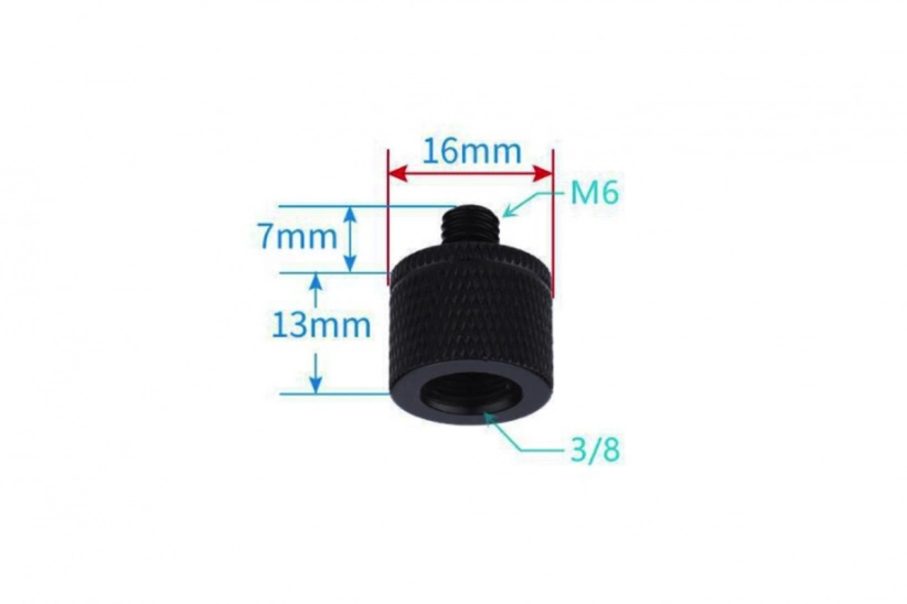 3/8" Female to M6 Male Screw