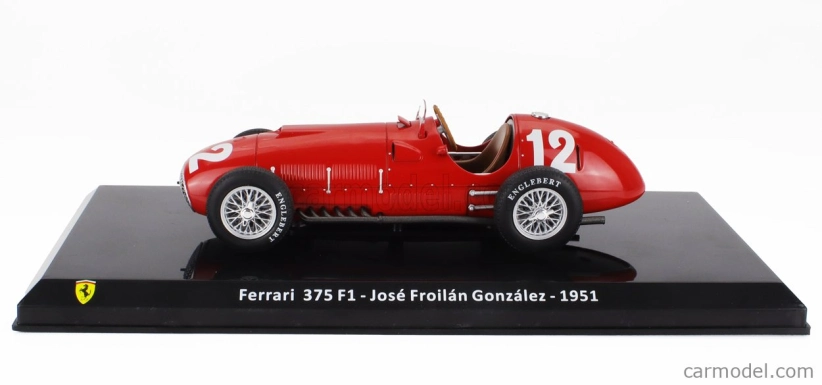 Edicola Ferrari F1 375 N 12 Season951 Jose Froilan Gonzalez - Con Vetrina - S vitrínou 1:24 červená