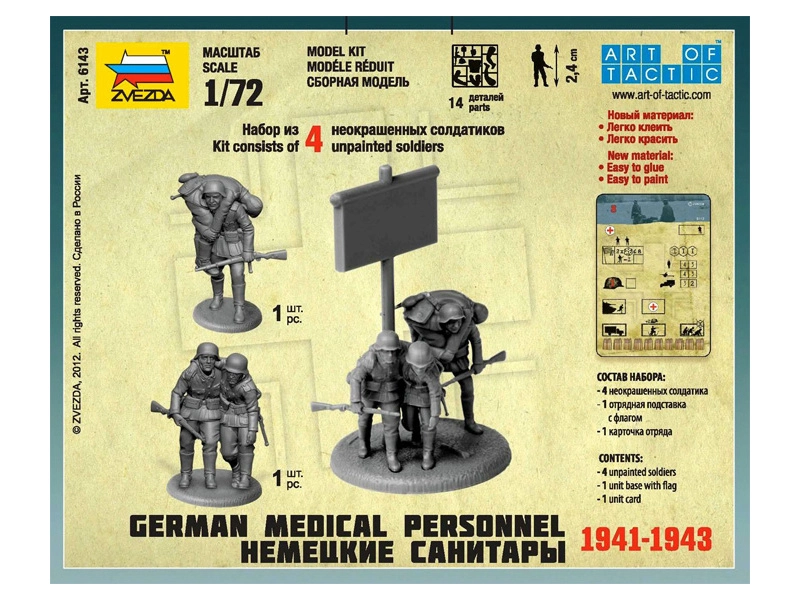Zvezda figúrky – nemecký zdravotný tím 1941 – 1943 (1:72)
