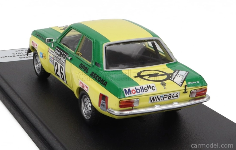 Trofeu Opel Ascona 1.9 Sr (night Version) N 26 Rally Rac Lombard 1973 Walter Rohrl - Jochen Berger 1:43 Zelená Žlutá