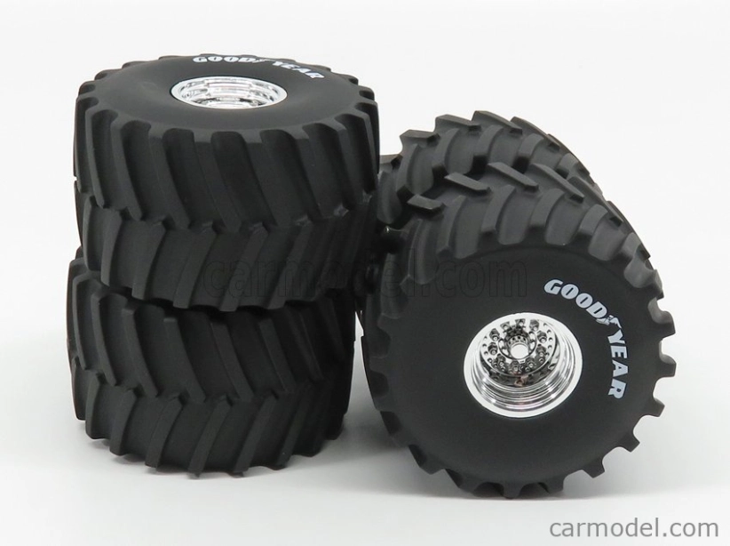 Greenlight Accessories Set 4x Ruote - 4x Wheels Goodyear Bigfoot 1:18 Černá Stříbrná