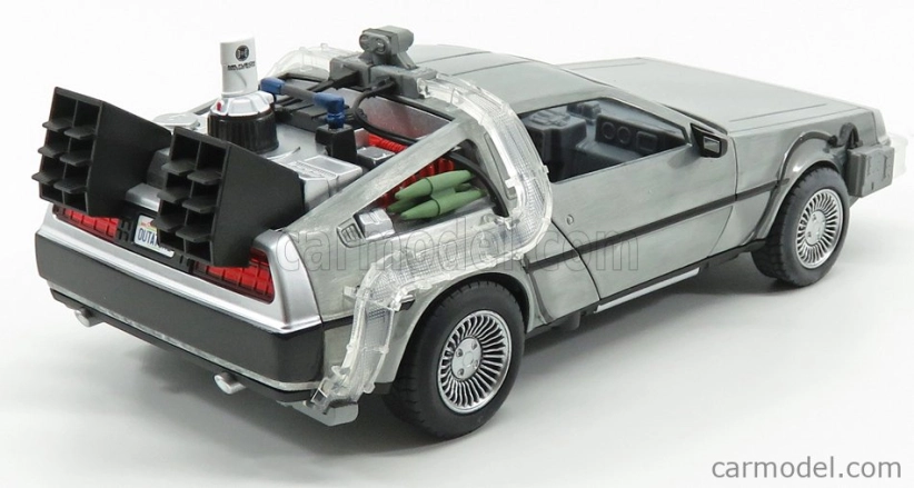 Jada De lorean Time Machine - Back To The Future 2 - Ritorno Al Futuro 2 - With Hoover Mode And Lights 1:24 Silver