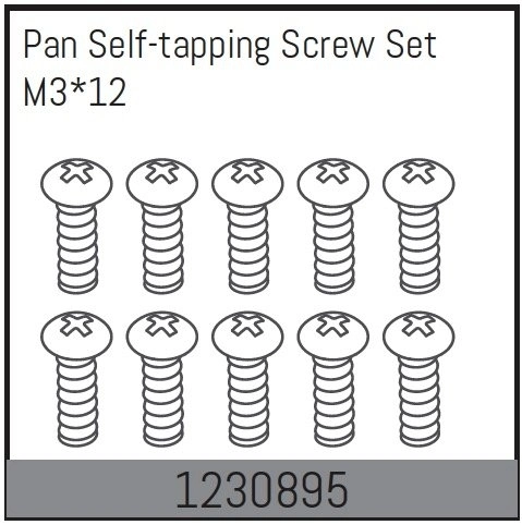 1230895 - M3*12 Pan self-tapping Screw Set (10)