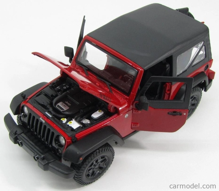 Maisto Jeep Wrangler Willys Soft-top 2014 1:18 červeno-čierna