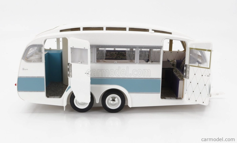 Norev Citroen Ds19 s Roulotte 1960 1:18 modrá biela