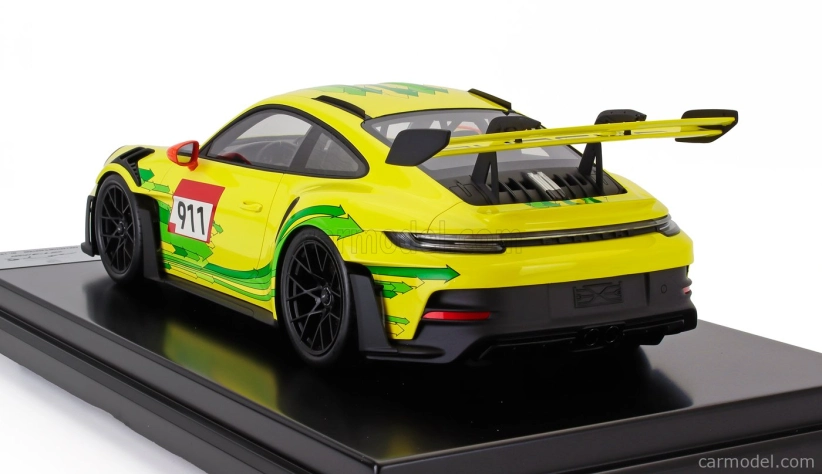Spark-model Porsche 911 992 Gt3 Rs N 911 Coupe 2023 - Con Vetrina - With Showcase 1:12 Žlutá Zelená
