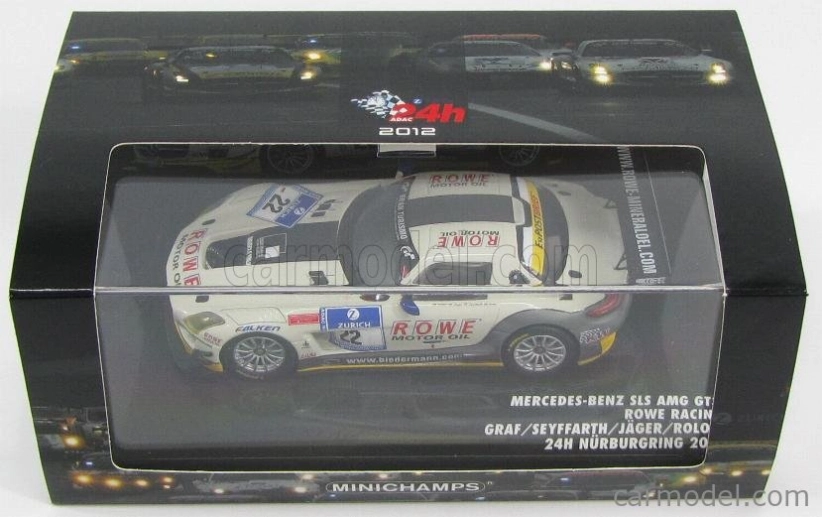 Minichamps Mercedes benz Sls Amg Gt3 N 22 24h Nurburgring 2012 1:43, bílá
